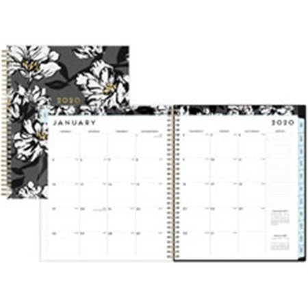 BLUE SKY HERBAL INC Blue Sky BLS110216 Baccara DarkFloral Design Monthly Planner; Black & Gold BLS110216